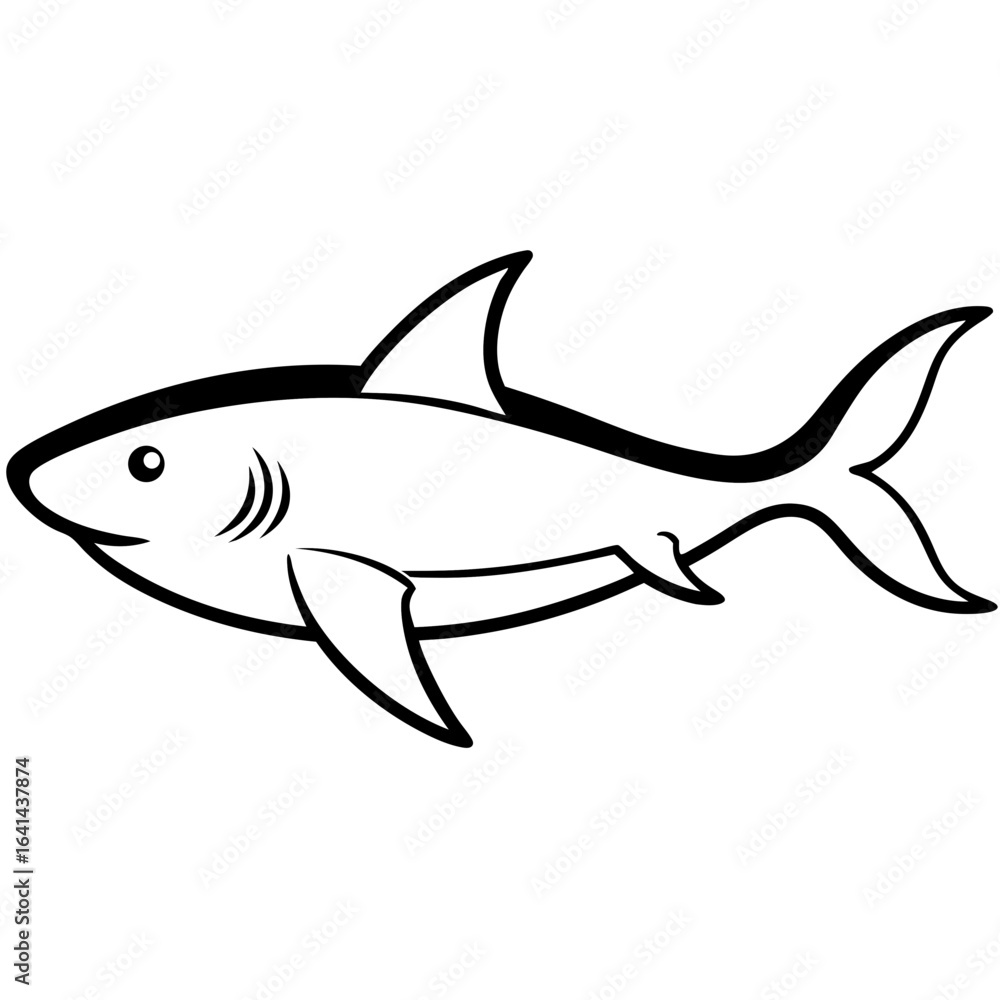 Fototapeta premium vector illustration of a shark