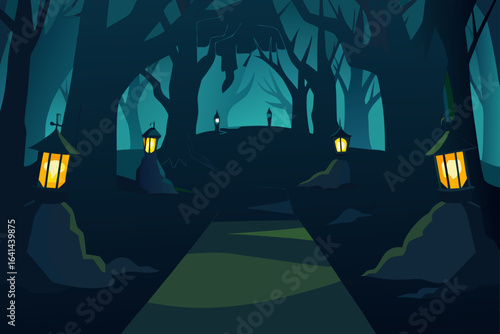 halloween night scene