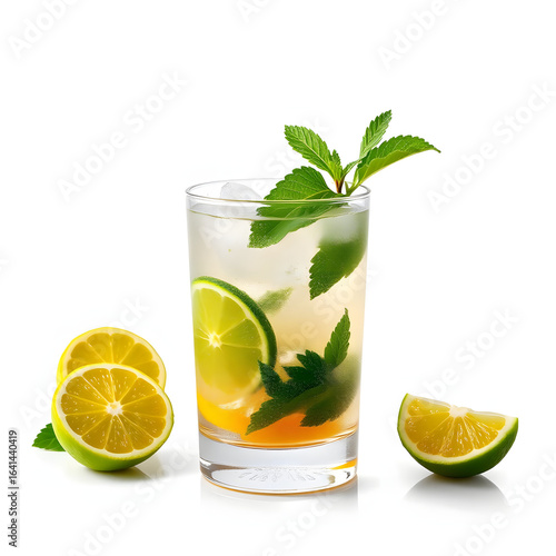 mojito cocktail on white background