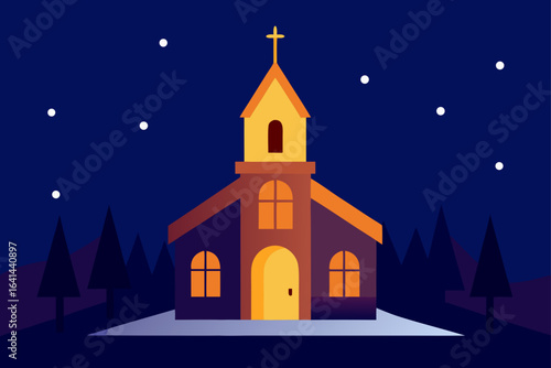 church in the night