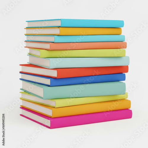 Wallpaper Mural A colorful stack of books isolated on a white background Torontodigital.ca