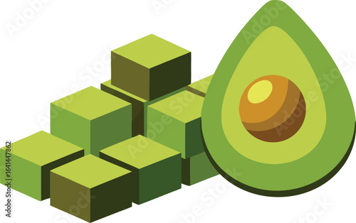 A vibrant array of avocados—whole, halved with pits, and diced—ready for guacamole.