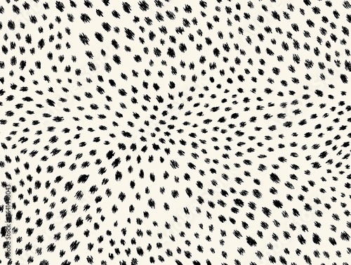 Abstract pattern of black brushstrokes on a cream background, radiating outward from a central point
