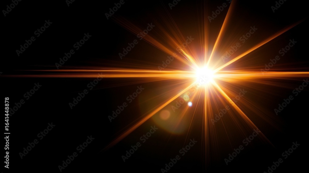 Obraz premium Celestial Glow Abstract Radiance Overlay Illuminating the Horizon on a Deep Dark Night Sky