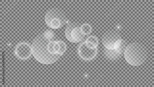 Bokeh circles on transparent background