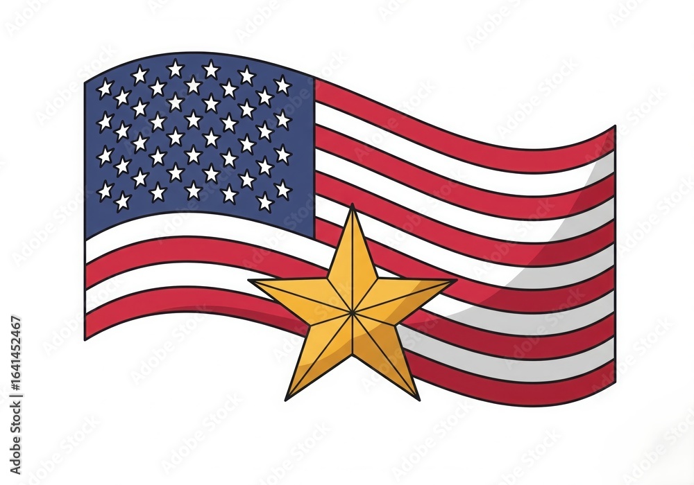 Naklejka premium Happy Veterans Day concept background. Illustration of Happy Veterans Day vector concept background for web design. USA flag, US flag, white background. High quality photo