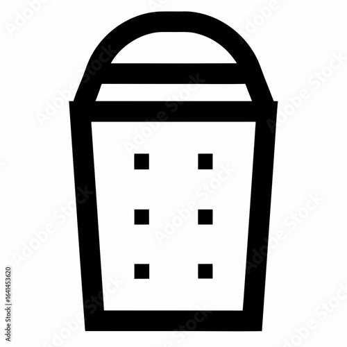 Black Line Compost Bin with Lid Vector