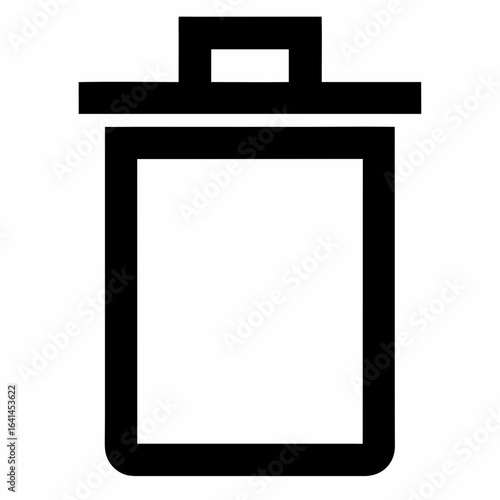 Black Line Compost Bin with Lid Vector