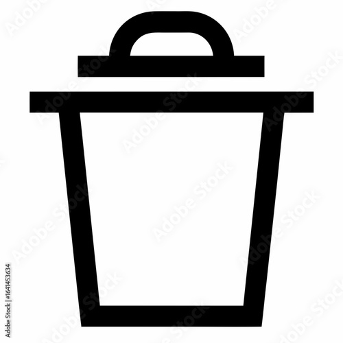 Black Line Compost Bin with Lid Vector