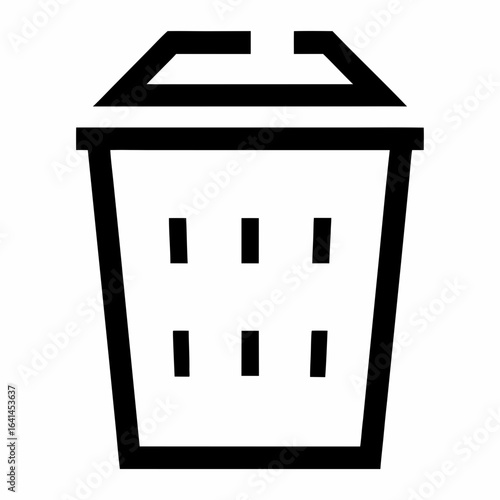 Black Line Compost Bin with Lid Vector