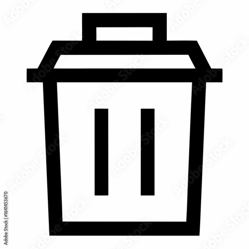 Black Line Compost Bin with Lid Vector