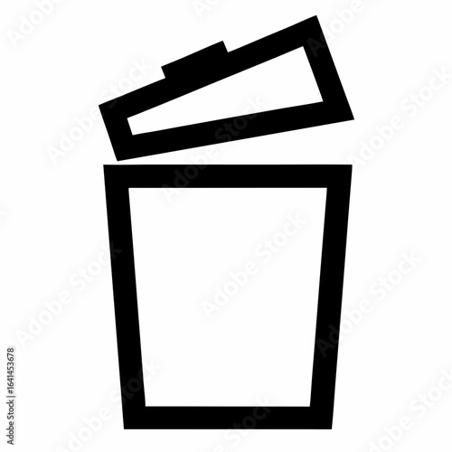 Black Line Compost Bin with Lid Vector