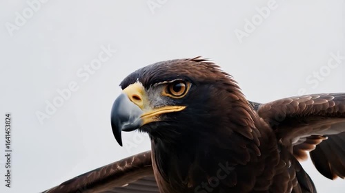 Majestic Golden Eagle in Flight: A Close-Up Portrait