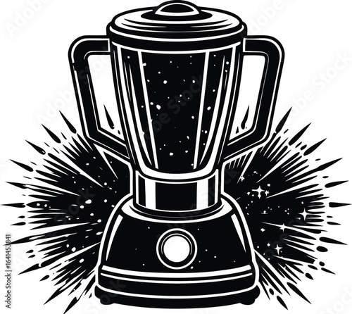 Vector art of a vintage blender illustration, isolated on white background, perfect for mixing smoothies and culinary creations with retro style