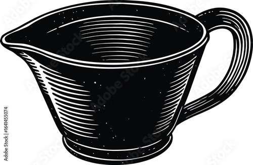 Vector art of classic creamer pitcher for milk and cream isolated on white background