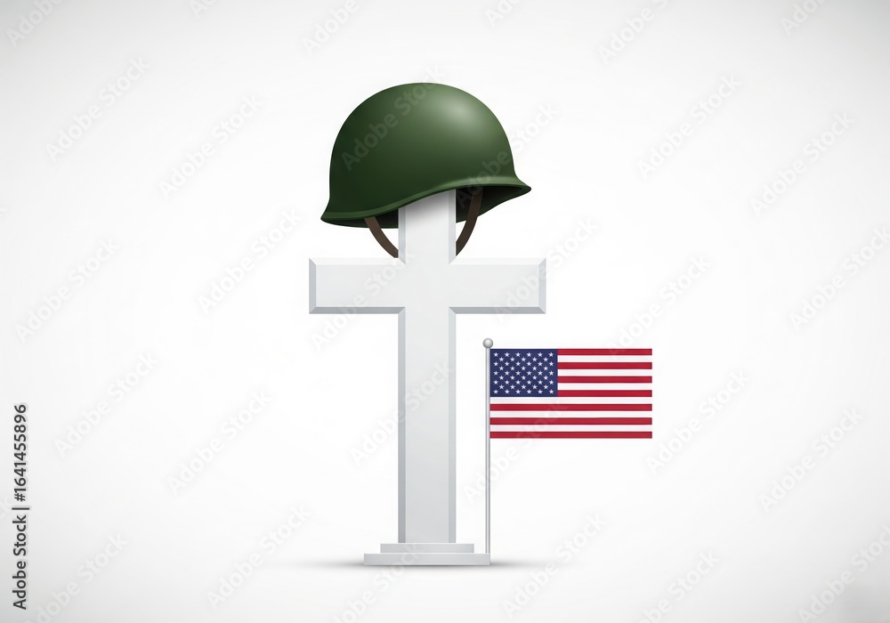 Naklejka premium Happy Veterans Day concept background. Illustration of Happy Veterans Day vector concept background for web design. USA flag, US flag, white background. High quality photo