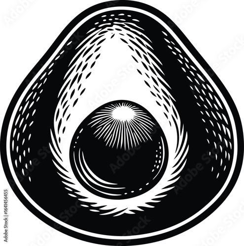 Illustration of a fresh avocado, isolated on white background, a healthy and delicious fruit for a balanced diet