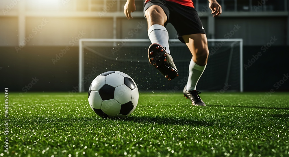 Fototapeta premium Soccer Kick: Power and Precision on the Field