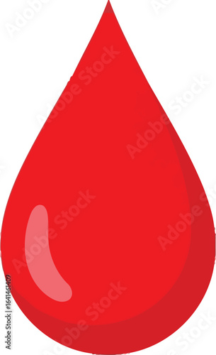 Red blood drop on a white background, medical and health concept