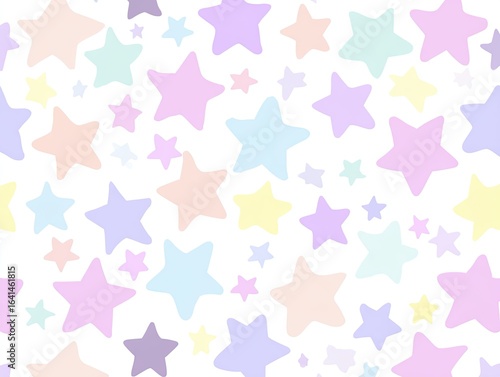 Pastel stars repeat pattern on white background (1)