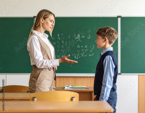 Teacher Addressing Discipline Problem with Student