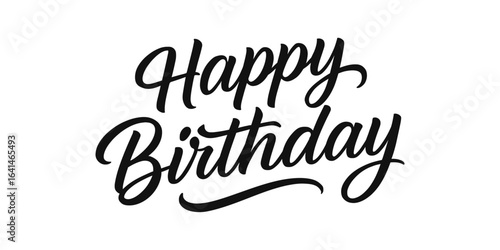 Happy birthday calligraphy with elegant script design