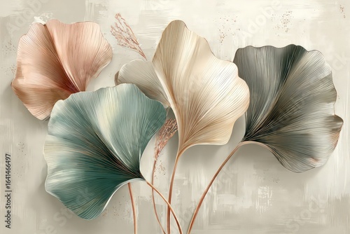 Abstract Ginkgo Leaves Decorative Wall Art