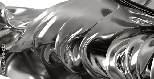 Sleek, metallic fabric fold...