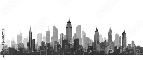 Fototapeta Naklejka Na Ścianę i Meble -  Monochrome city skyline