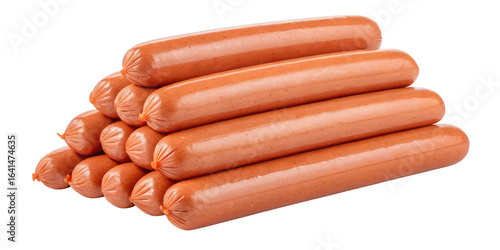 Pile of hot dogs isolated on transparent background