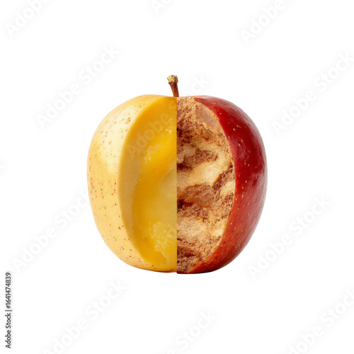 Half Fresh, Half Rotten Apple A Study in Contrast