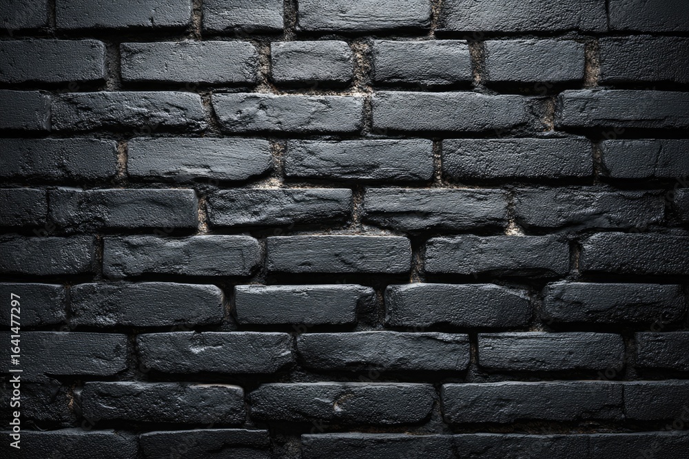 Obraz premium Dark, painted brick wall texture