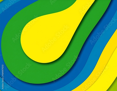 Abstract layered background with vibrant colors and curved organic shapes