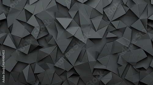 Black Geometric Triangle Pattern on Dark Texture - Wall Panel and Wallpaper Design for Interior
