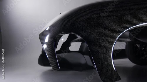 Close-up of Carbon Fiber Car Body Panel:  A Showcase of Automotive Engineering and Design