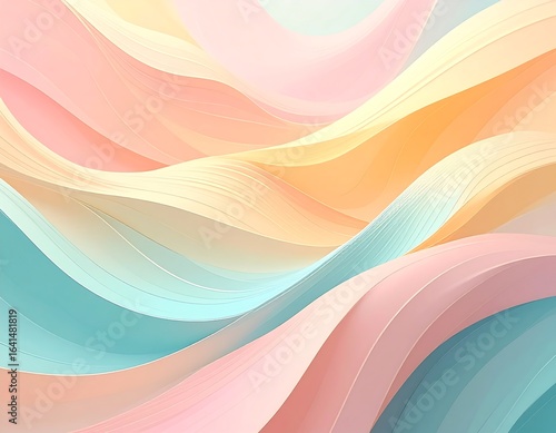 Abstract pastel gradient waves background with soft and flowing texture