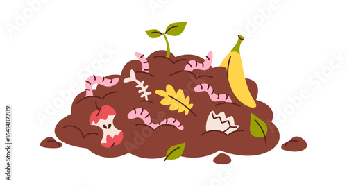 Biodegradable waste mix compost pile