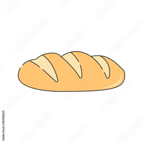 Loaf Hand drawn style sliced loaf of bread for bakery and sandwich designs useful in food packaging and menus
