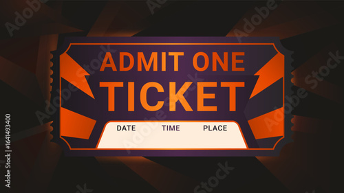 Vector ticket on black background