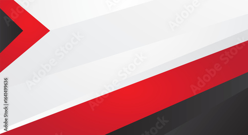 Modern red black border frame element on white background