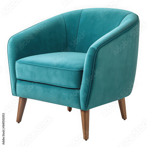 Teal accent chair isolated on transparent background