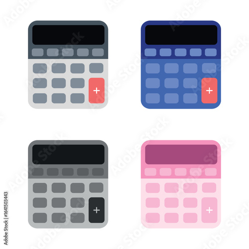 Electronic calculator icon in flat style