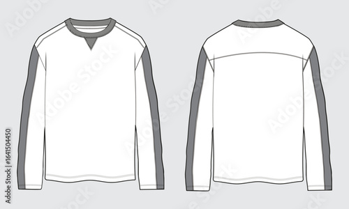Long sleeve t shirt template vector illustration template front and back