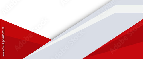 Modern abstract geometric red white background with shadow suit for business corporate banner backdrop presentation and much more Premium Vector