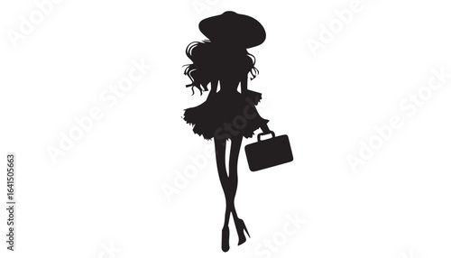silhouette of a girl with long hair