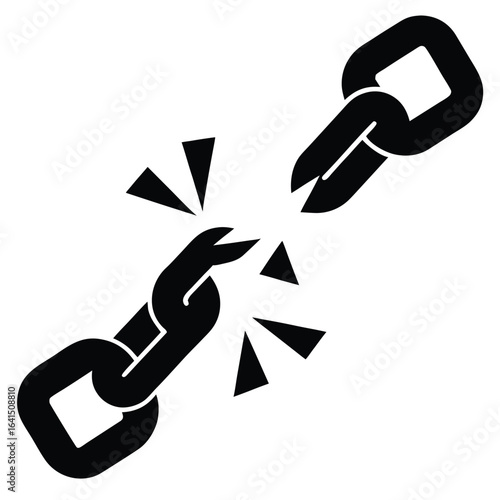 Broken chain symbolizing freedom and disconnection
