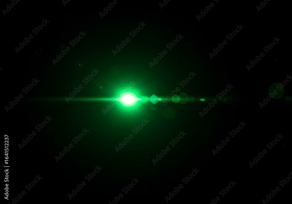 Green Light Flare Abstract, Brightness, Optical Effect, Dark Background, Energy Burst. Green Light Flare Abstract, Brightness, Optical Effect, Dark Background, Energy Burst.