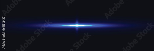 Blue light flare - flashlight streak ray