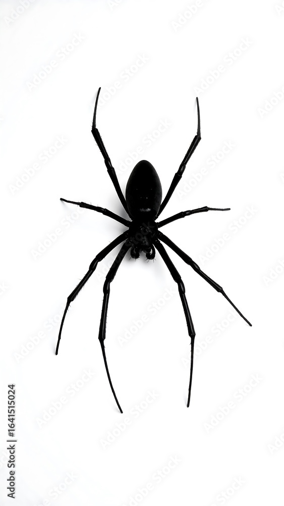 Obraz premium Black spider on white background (1)
