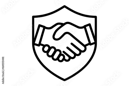 Wallpaper Mural Handshake inside shield representing trust and security with transparent background Torontodigital.ca